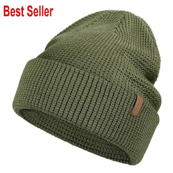 Soft Merino Wool Blend Beanie Slouch Cuffed Winter Hat Unisex main image 7